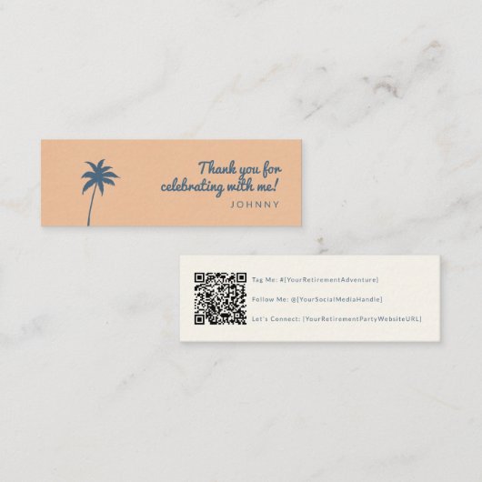 退職パーティーqrコードソーシャルメディアカード スキニー名刺 (正面/裏面)