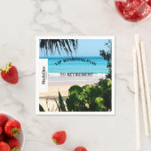 退職ビーチシーン搭乗パスの宛先 スタンダードカクテルナプキン (インサイチュ)