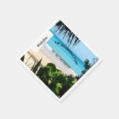 退職ビーチシーン搭乗パスの宛先 スタンダードカクテルナプキン (角)