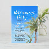 退職ビーチテーマパーティーフレンドフードおもしろい 招待状 (スタンド正面)