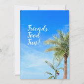 退職ビーチテーマパーティーフレンドフードおもしろい 招待状 (裏面)
