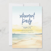 退職ビーチテーマ招待状テンプレート 招待状 (正面)
