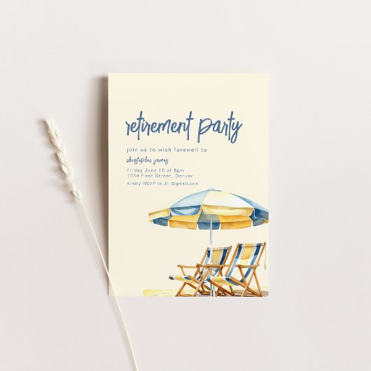 退職ビーチテーマ招待状テンプレート 招待状