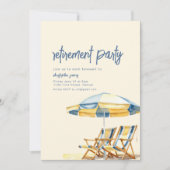 退職ビーチテーマ招待状テンプレート 招待状 (正面)