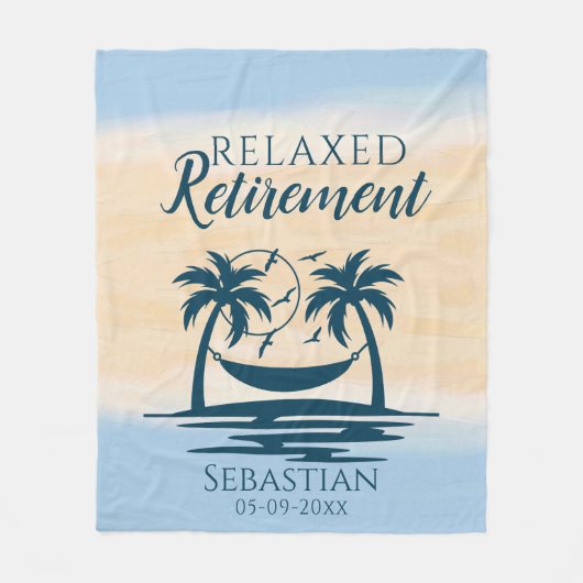 退職ビーチハンモックリラックス フリースブランケット (正面)