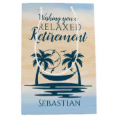 退職ビーチハンモックリラックス ミディアムペーパーバッグ (正面)