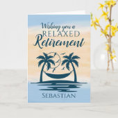 退職ビーチハンモック カード (黄色い花)