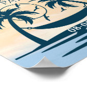 退職ビーチパームツリーズパーティー歓迎 ポスター (角)