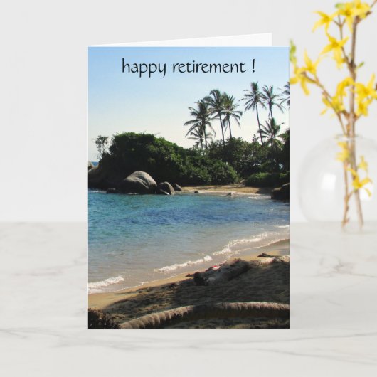 退職ビーチ大 カード (黄色い花)