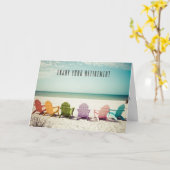 退職ビーチ椅子 カード (黄色い花)