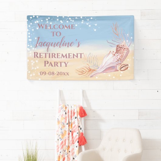 退職ビーチ沿岸パーティーウェルカムバナー 横断幕 (インサイチュ)