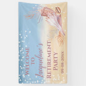 退職ビーチ沿岸パーティーウェルカムバナー 横断幕 (縦)