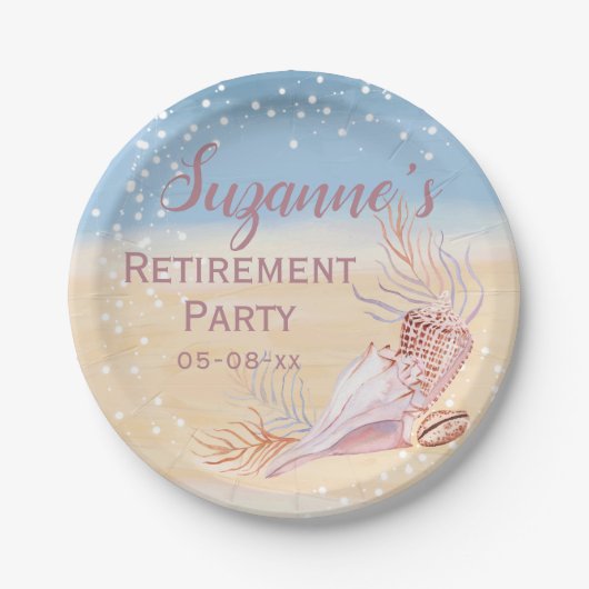 退職ビーチ沿岸パーティー ペーパープレート (正面)