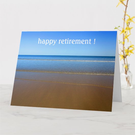 退職ビーチ カード (黄色い花)