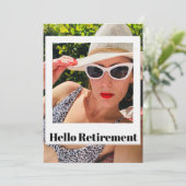 退職フォトフレームモダンHello 招待状 (スタンド正面)