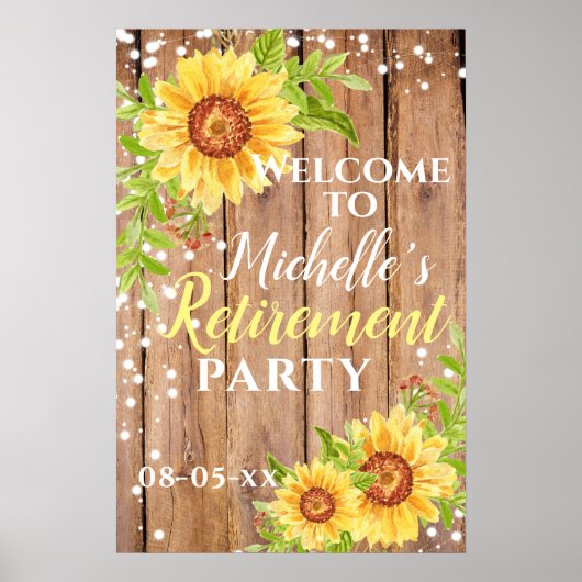 退職フローラひまわり素朴パーティー歓迎 ポスター (正面)