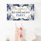 退職ブルーバルーンパーティー歓迎 横断幕 (インサイチュ)