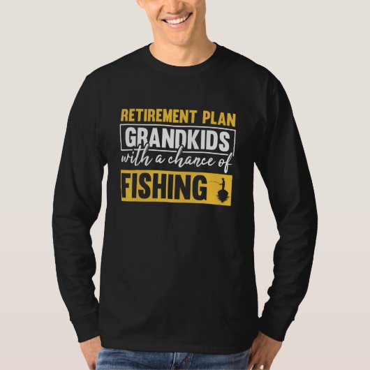 退職プラン魚釣り Tシャツ (正面)