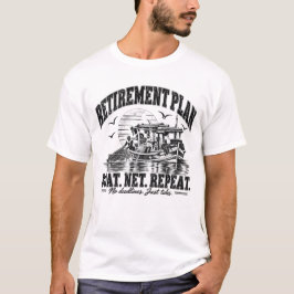 退職プラン ボートネット リピート | ブラックインク Tシャツ