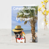 退職ボクサーのグリーティングカードおめでとうございます カード (黄色い花)