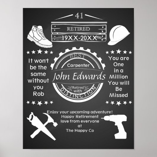 退職ポスタパーソナライズされたーマンビルダーの欠片 ポスター (正面)