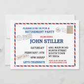 退職ポストカード 郵便 ポストカード 赤 青 (正面)