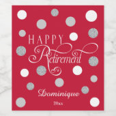 退職モダンパーティーとグリッター ワインラベル (シングルラベル)