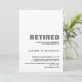 退職モダンパーティーシンプルホワイトとグレー 招待状 (スタンド正面)