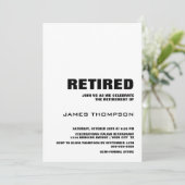 退職モダンパーティーシンプル白黒 招待状 (スタンド正面)