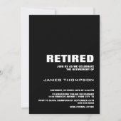 退職モダンパーティーシンプル白黒 招待状 (正面)