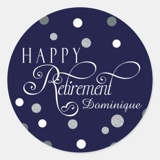 退職モダンパーティーシール ラウンドシール (正面)