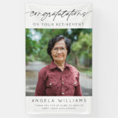 退職モダン写真おめでとう 横断幕 (縦)