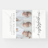 退職モダン写真おめでとう 横断幕 (横)