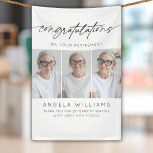 退職モダン写真おめでとう 横断幕