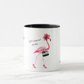 退職モード！シックな上品なピンクフラミンゴ マグカップ (中央)