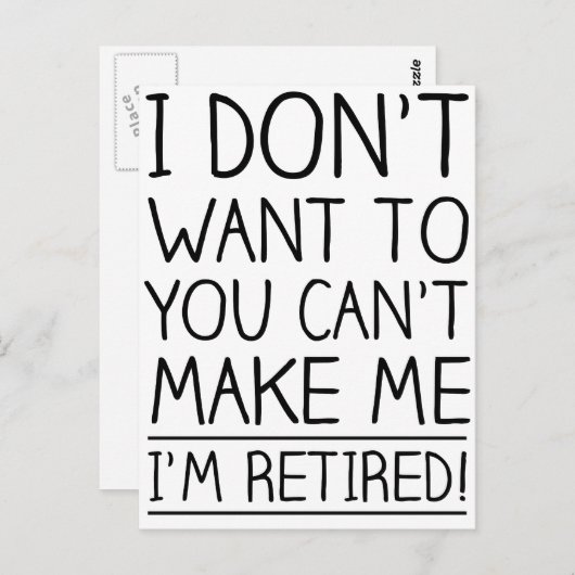 退職ユーモアのある引用文 ポストカード (正面/裏面)