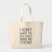 退職ユーモアのある引用文 ラージトートバッグ (正面)
