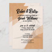 退職リラックスと退職会社のお別れパーティー 招待状 (正面/裏面)