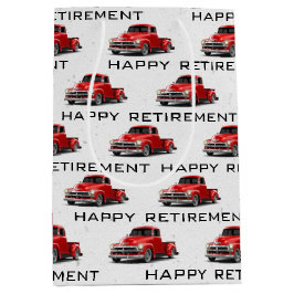 退職レトロレッドトラックミディアム抱き枕 ミディアムペーパーバッグ