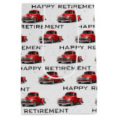 退職レトロレッドトラックミディアム抱き枕 ミディアムペーパーバッグ (裏面)