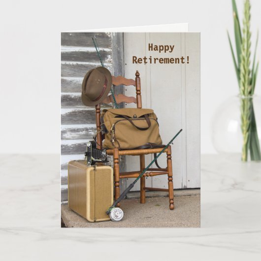 退職ヴィンテージ魚釣りポール カード (正面)