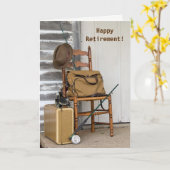 退職ヴィンテージ魚釣りポール カード (黄色い花)