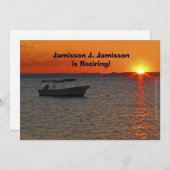 退職予告魚釣りボート定日 案内状 (正面/裏面)