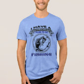 退職予定商品を持って行く魚釣りおもしろい トライブレンドTシャツ (正面)