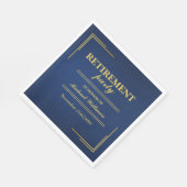 退職企業の青エレガント金ゴールド スタンダードランチョンナプキン (角)