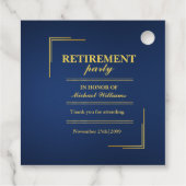 退職企業の青エレガント金ゴールド フェイバータグ (裏面)