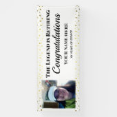 退職伝説金ゴールド紙吹雪ワンフォトバン 横断幕 (縦)