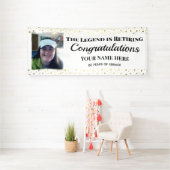 退職伝説金ゴールド紙吹雪ワンフォトバン 横断幕 (インサイチュ)