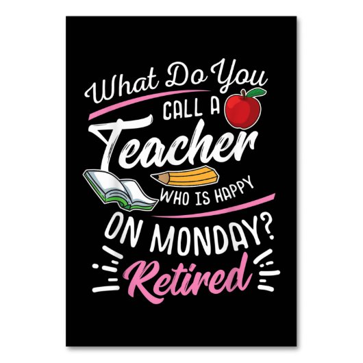 退職先生退職した先生が月曜にハッピー テーブルナンバー (正面)