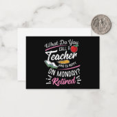 退職先生退職した先生が月曜にハッピー ノートカード (正面/裏面インサイチュ)